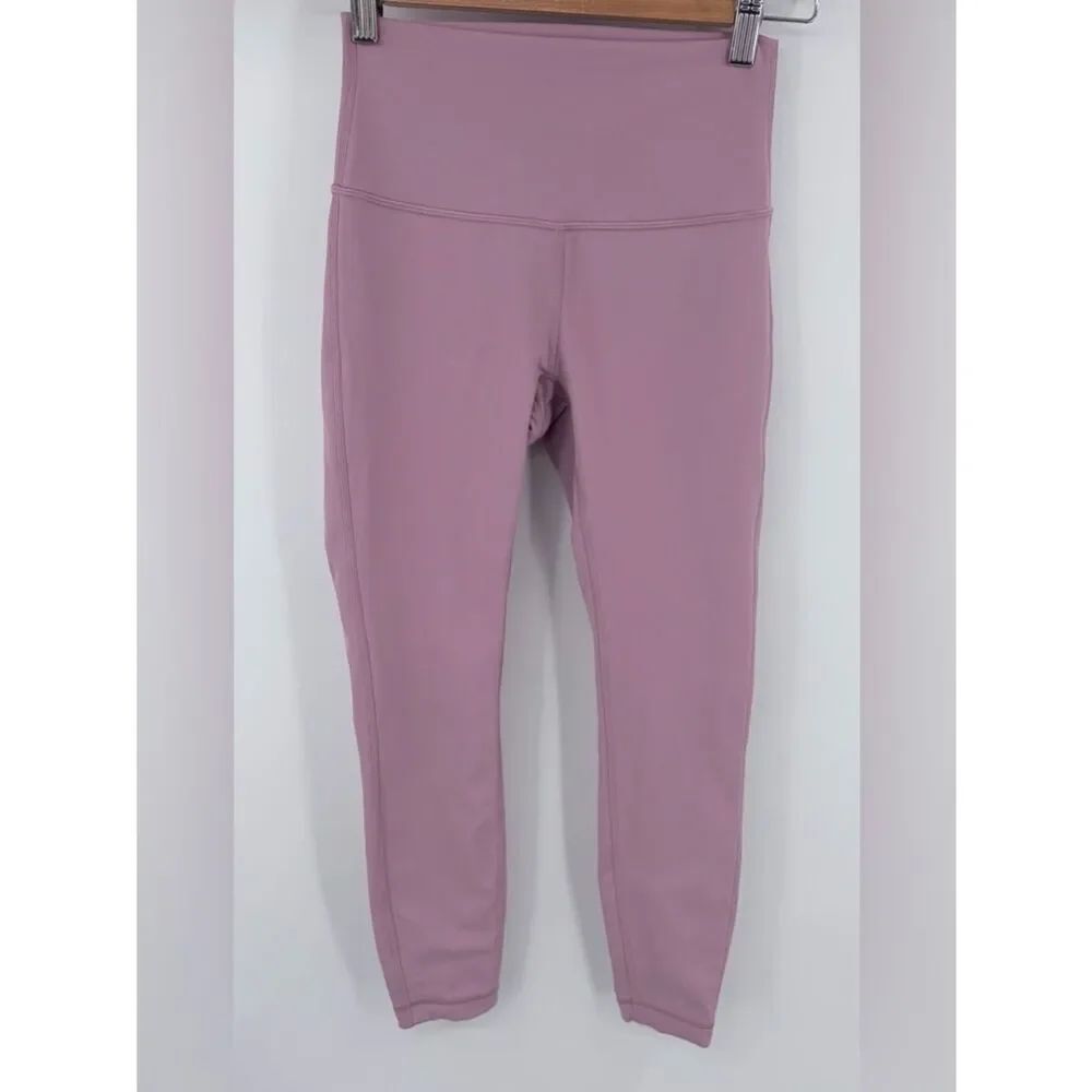 Lululemon wunder under high rise legging 25” dusty pink women’s sz 4 training